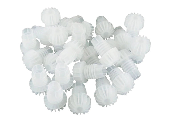 Champagne Stoppers - White Plastic  30/pk