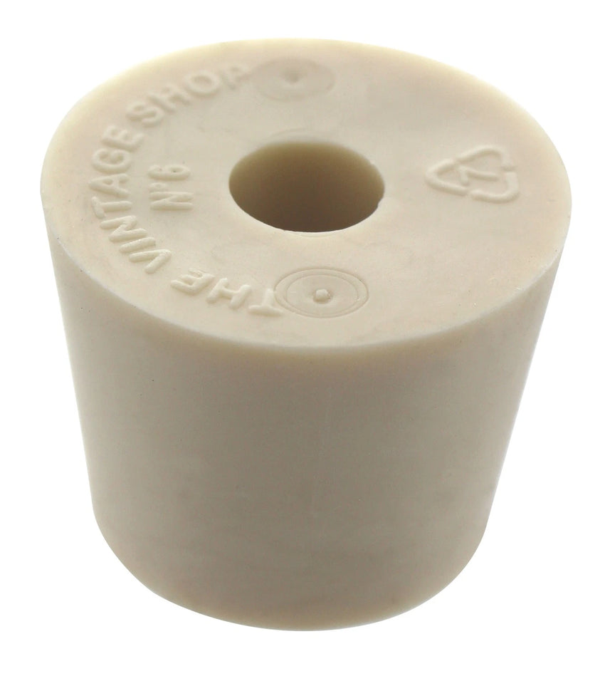 Rubber Stopper #6 w/ Airlock Hole (Glass Jugs)